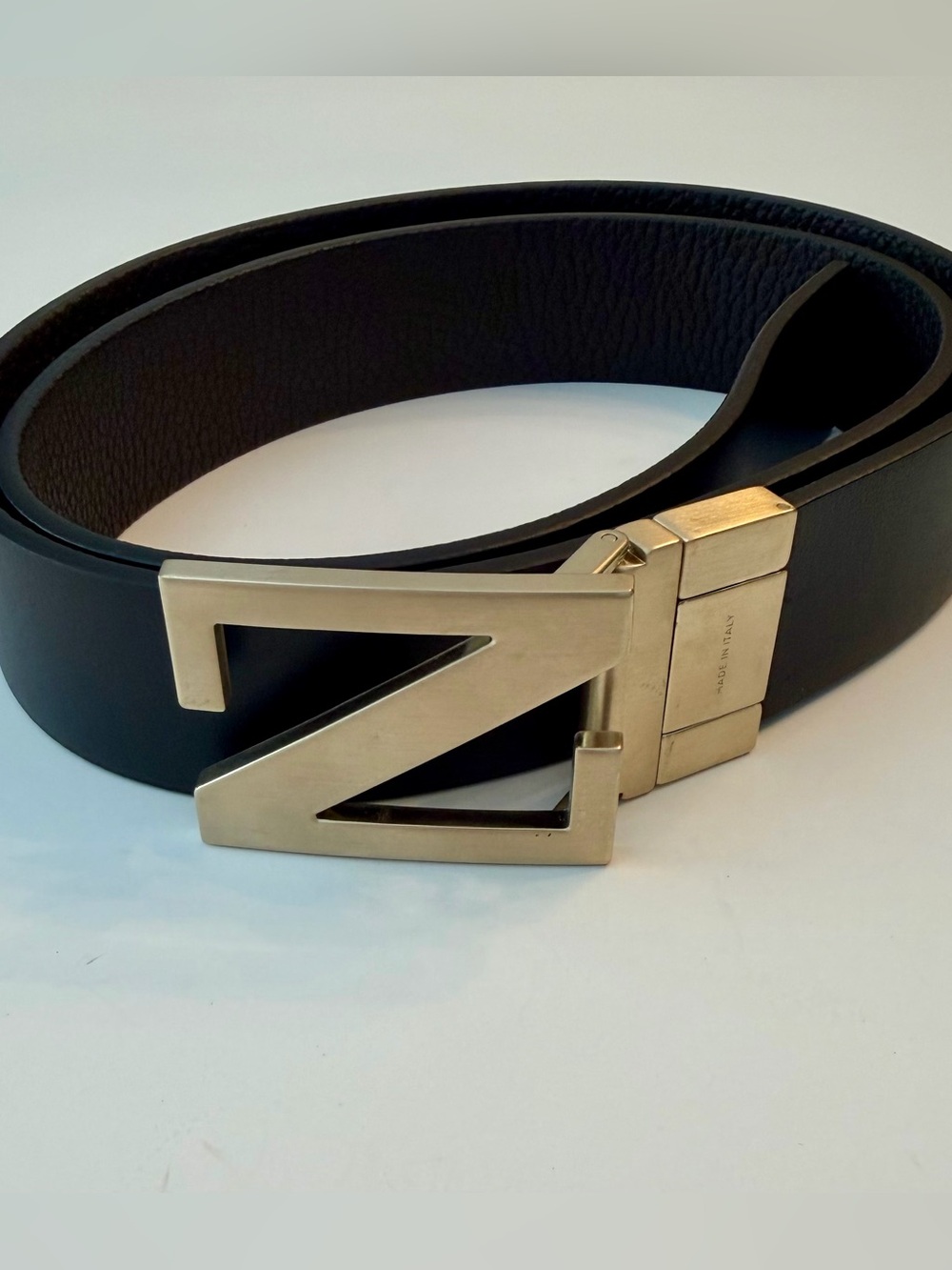 EUC! Zegna Grained Leather Reversible - Picture 3 of 15